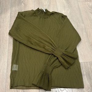 Oak + Fort — long sleeve sheer blouse top - New!